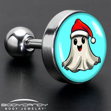 Load image into Gallery viewer, 16G 1/4 Holiday Christmas Spirit Ghost Tragus Cartilage Earring by Onyx O