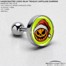 Load image into Gallery viewer, Christmas Holiday Santa Hat Pumpkin Tragus Cartilage Earring by Onyx O
