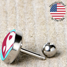 Load image into Gallery viewer, 16G 1/4 Love Yin Yang Heart Cartilage Tragus Earring by Onyx O