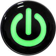 Load image into Gallery viewer, Power Button Glow in the Dark Black Anodized Barbell Tongue Ring