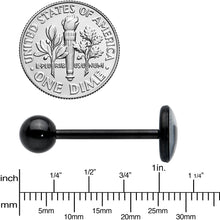 Load image into Gallery viewer, Glow in the Dark Black Anodized Peeking Black Cat Barbell Tongue Ring by Onyx O