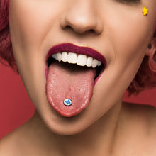 将图片加载到图库查看器,Glow in the Dark Black Anodized Evil Eye Barbell Tongue Ring by Onyx O