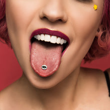 Load image into Gallery viewer, Black Glow in the Dark Lipstick Kiss Mark Barbell Tongue Ring by Onyx O