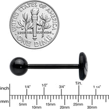 Load image into Gallery viewer, Glow in the Dark Black Anodized Poop Barbell Tongue Ring by Onyx O