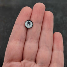 Load image into Gallery viewer, Glow in the Dark Black Anodized Black Widow Spider Barbell Tongue Ring by Onyx O