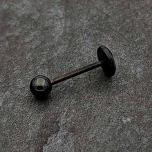 Load image into Gallery viewer, Glow in the Dark Black Anodized Black Widow Spider Barbell Tongue Ring by Onyx O