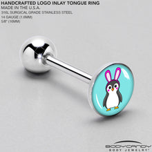 将图片加载到图库查看器,Bunny Penguin Barbell Tongue Ring by Onyx O