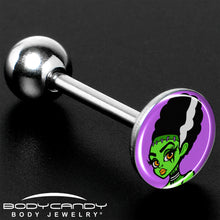 Load image into Gallery viewer, Bride of Frankenstein Barbell Tongue Ring by Onyx O
