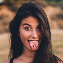 Load image into Gallery viewer, Cute Kitty Cat Yin Yang Barbell Tongue Ring by Onyx O