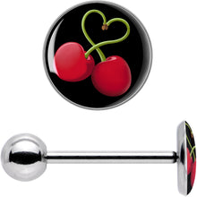 将图片加载到图库查看器,Cherry Heart Barbell Tongue Ring by Onyx O