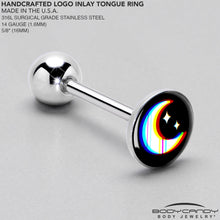 将图片加载到图库查看器,Chromatic Moon Barbell Tongue Ring by Onyx O