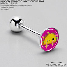 Load image into Gallery viewer, Mexican Fiesta Cute Taco Barbell Tongue Ring by Onyx O