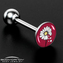 Load image into Gallery viewer, Love Me Not Flower Barbell Tongue Ring by Onyx O