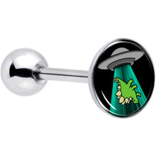 Load image into Gallery viewer, Alien UFO Dinosaur Abduction Barbell Tongue Ring by Onyx O