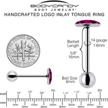 Load image into Gallery viewer, Hollow Heart Doll Word Barbell Tongue Ring by Onyx O