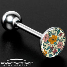 Load image into Gallery viewer, Blossom Creation Wildflower Flowers Barbell Tongue Ring by Onyx O