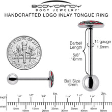 Load image into Gallery viewer, Blossom Creation Vibrant Bloom of Flowers Barbell Tongue Ring by Onyx O