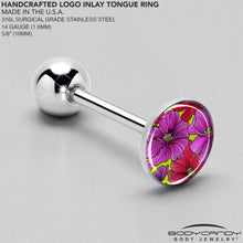 Load image into Gallery viewer, Blossom Creation Tropical Floral Flowers Barbell Tongue Ring by Onyx O