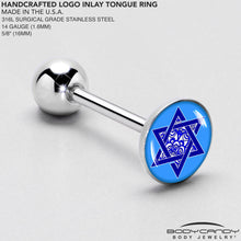 Load image into Gallery viewer, Floral Star of David Barbell Tongue Ring by Onyx O