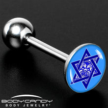Load image into Gallery viewer, Floral Star of David Barbell Tongue Ring by Onyx O