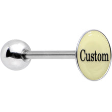 Load image into Gallery viewer, Custom Glow in the Dark Logo Stainless Steel Barbell Tongue Ring