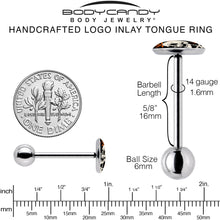 Load image into Gallery viewer, Peace Sign Skeleton Barbell Tongue Ring by Onyx O