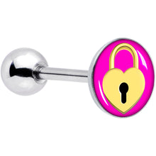 将图片加载到图库查看器,Heart Lock Barbell Tongue Ring by Onyx O