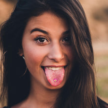 将图片加载到图库查看器,Heart Lock Barbell Tongue Ring by Onyx O