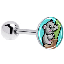 将图片加载到图库查看器,Cute Biting Baby Hippo Barbell Tongue Ring