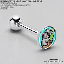 将图片加载到图库查看器,Cute Biting Baby Hippo Barbell Tongue Ring