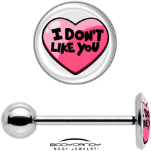 Load image into Gallery viewer, I Don't Like You Valentine Heart Barbell Tongue Ring