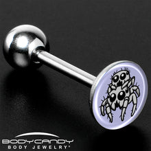 Load image into Gallery viewer, Leaping Leapfrog Spiders Barbell Tongue Ring by Onyx O
