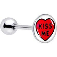 Load image into Gallery viewer, Kiss Me Candy Heart Barbell Tongue Ring by Onyx O