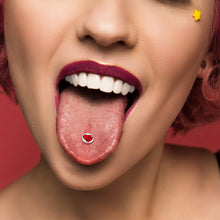 Load image into Gallery viewer, Kiss Me Candy Heart Barbell Tongue Ring by Onyx O