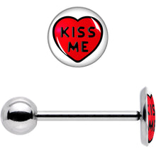 Load image into Gallery viewer, Kiss Me Candy Heart Barbell Tongue Ring by Onyx O