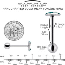 Load image into Gallery viewer, White Llama Barbell Tongue Ring by Onyx O