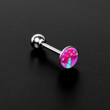 Load image into Gallery viewer, Funky Floral Mushroom Barbell Tongue Ring by Onyx O