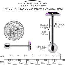 Load image into Gallery viewer, Black Mystic Kitty Cat Barbell Tongue Ring by Onyx O