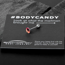 Load image into Gallery viewer, Red Sunset Palm Tree Barbell Tongue Ring by Onyx O