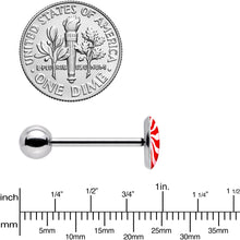 将图片加载到图库查看器,Holiday Peppermint Candy Barbell Tongue Ring