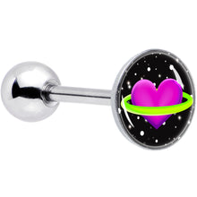 Load image into Gallery viewer, Heart Planet Barbell Tongue Ring by Onyx O