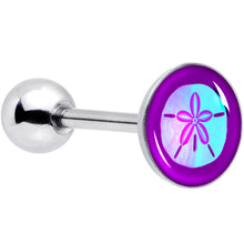 Load image into Gallery viewer, Purple Nautical Sand Dollar Barbell Tongue Ring by Onyx O