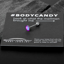 Load image into Gallery viewer, Purple Nautical Sand Dollar Barbell Tongue Ring by Onyx O