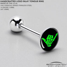 Load image into Gallery viewer, Shaka Hand Barbell Tongue Ring by Onyx O