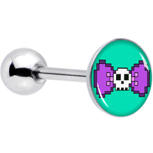 将图片加载到图库查看器,Retro Pixel Skull Barbell Tongue Ring by Onyx O