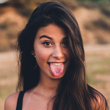 将图片加载到图库查看器,Retro Pixel Skull Barbell Tongue Ring by Onyx O