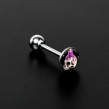 将图片加载到图库查看器,Burning Skull Candle Barbell Tongue Ring by Onyx O