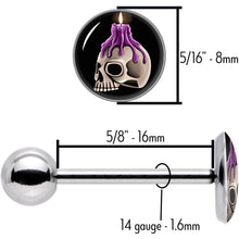 将图片加载到图库查看器,Burning Skull Candle Barbell Tongue Ring by Onyx O