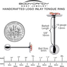 Load image into Gallery viewer, Stawberry Cow Barbell Tongue Ring by Onyx O