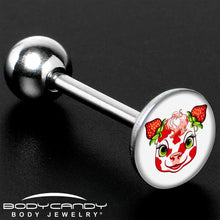Load image into Gallery viewer, Stawberry Cow Barbell Tongue Ring by Onyx O